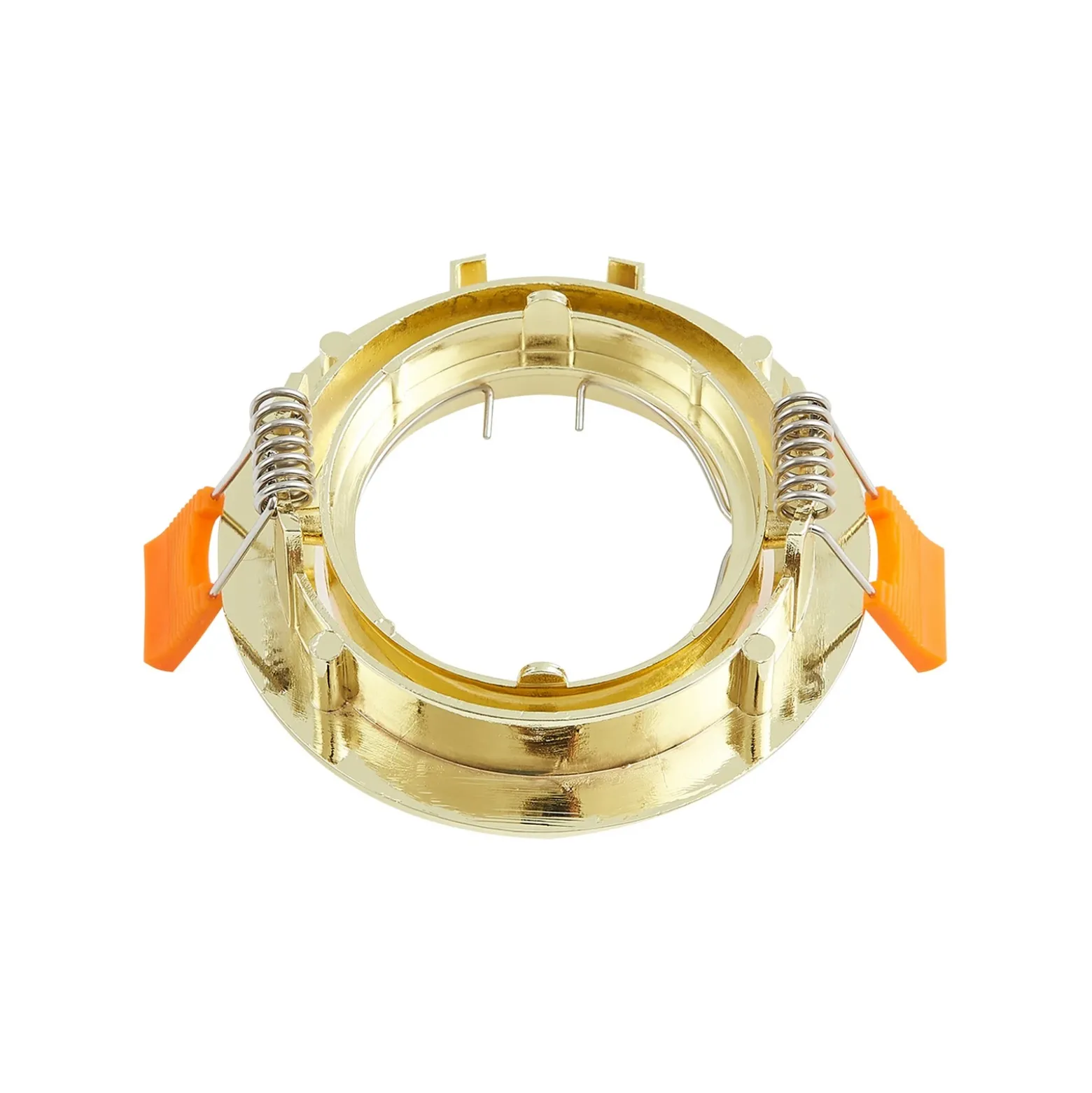 Prios lámpara de techo empotrable Fibur, oro, aluminio, Ø 8,2 cm