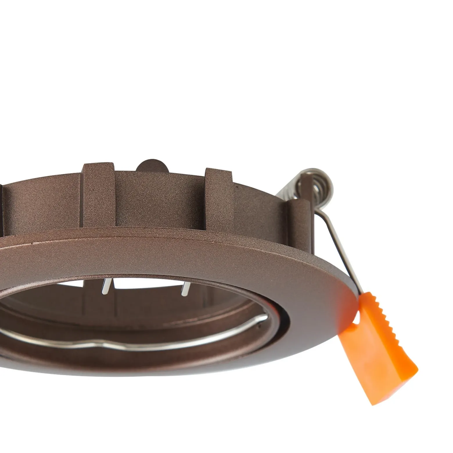 Prios lámpara de techo empotrable Fibur, bronce, aluminio, Ø 8,2 cm