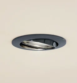 Prios lámpara de techo empotrable Fibur, gris oscuro, aluminio, Ø 8,2 cm