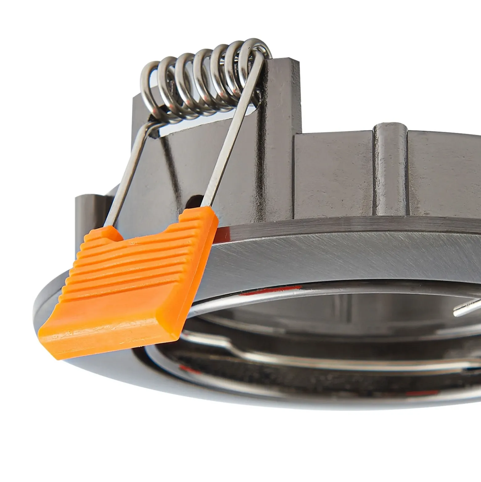Prios lámpara de techo empotrable Fibur, gris oscuro, aluminio, Ø 8,2 cm