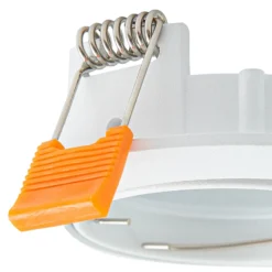 Prios lámpara de techo empotrable Fibur, blanco, aluminio, Ø 8,2 cm