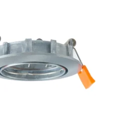 Prios lámpara de techo empotrable Fibur, plata cepillada, Ø 8,2 cm