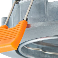 Prios lámpara de techo empotrable Fibur, plata cepillada, Ø 8,2 cm