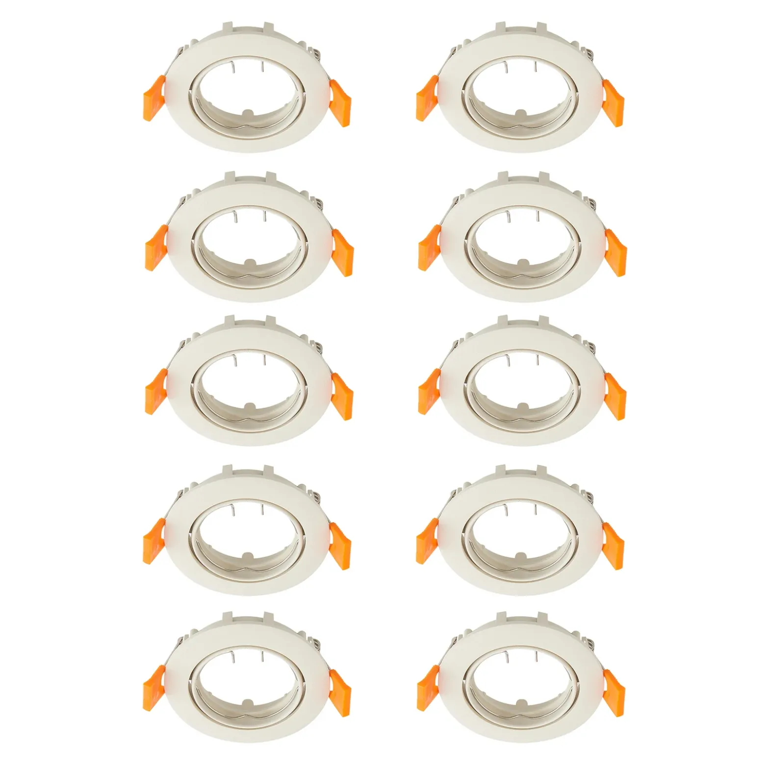 Prios lámpara de techo empotrable Fibur, beige, zinc, Ø 8,2 cm, 10 unidades