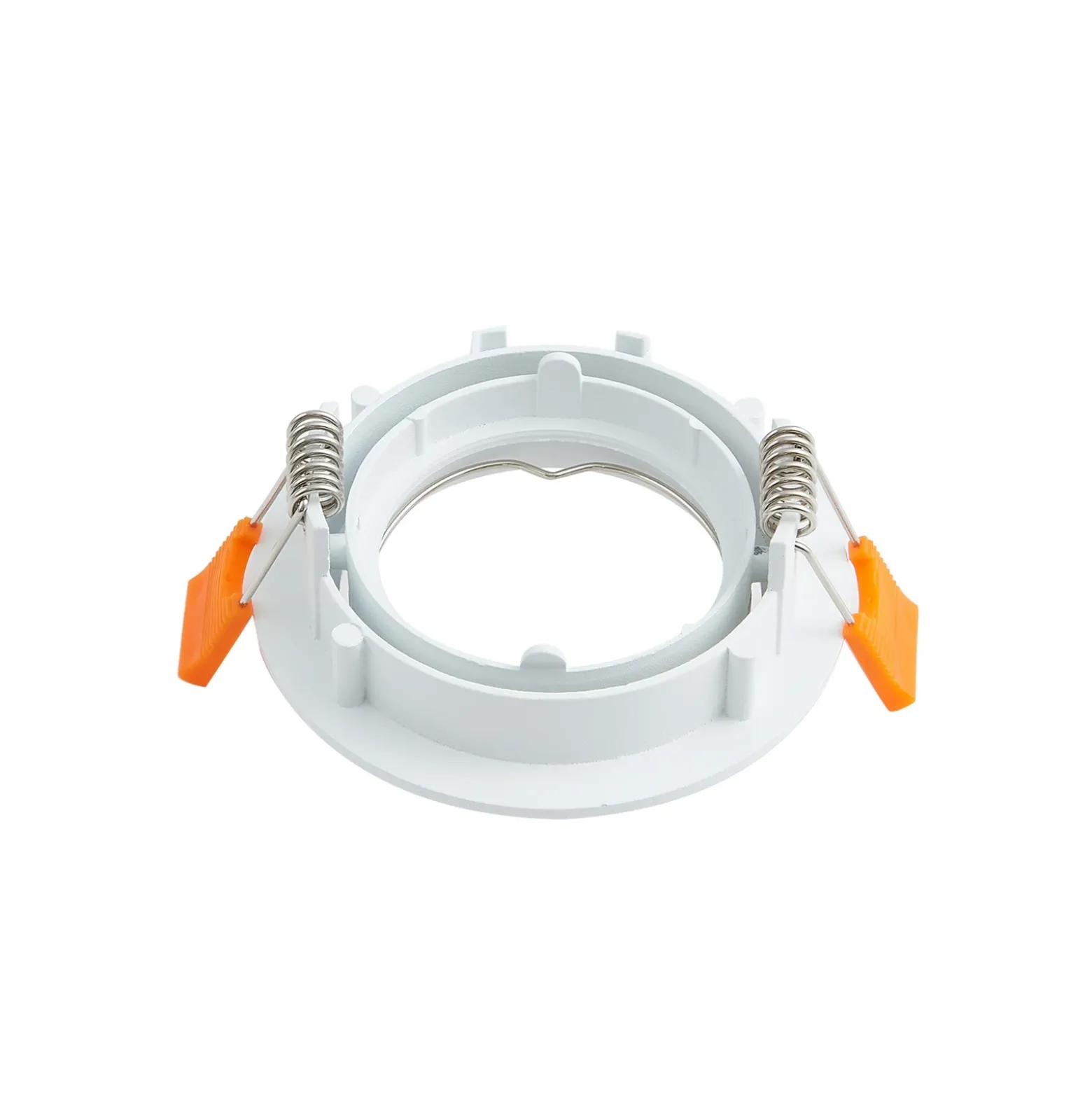 Prios lámpara de techo empotrable Fibur, blanco, aluminio, Ø 8,2 cm