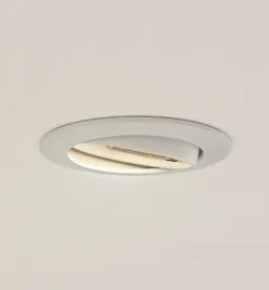 Prios lámpara de techo empotrable Fibur, blanco, aluminio, Ø 8,2 cm