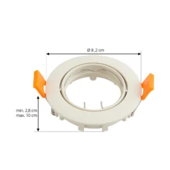 Prios lámpara de techo empotrable Fibur, beige, aluminio, Ø 8,2 cm