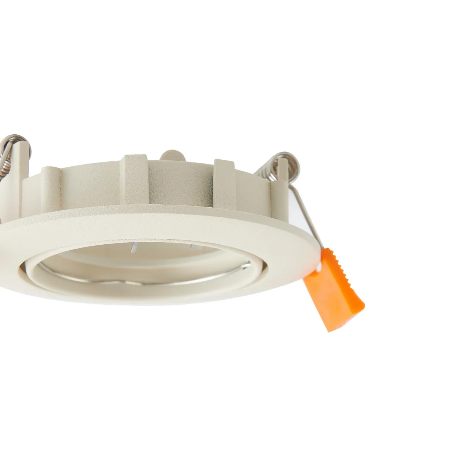 Prios lámpara de techo empotrable Fibur, beige, aluminio, Ø 8,2 cm