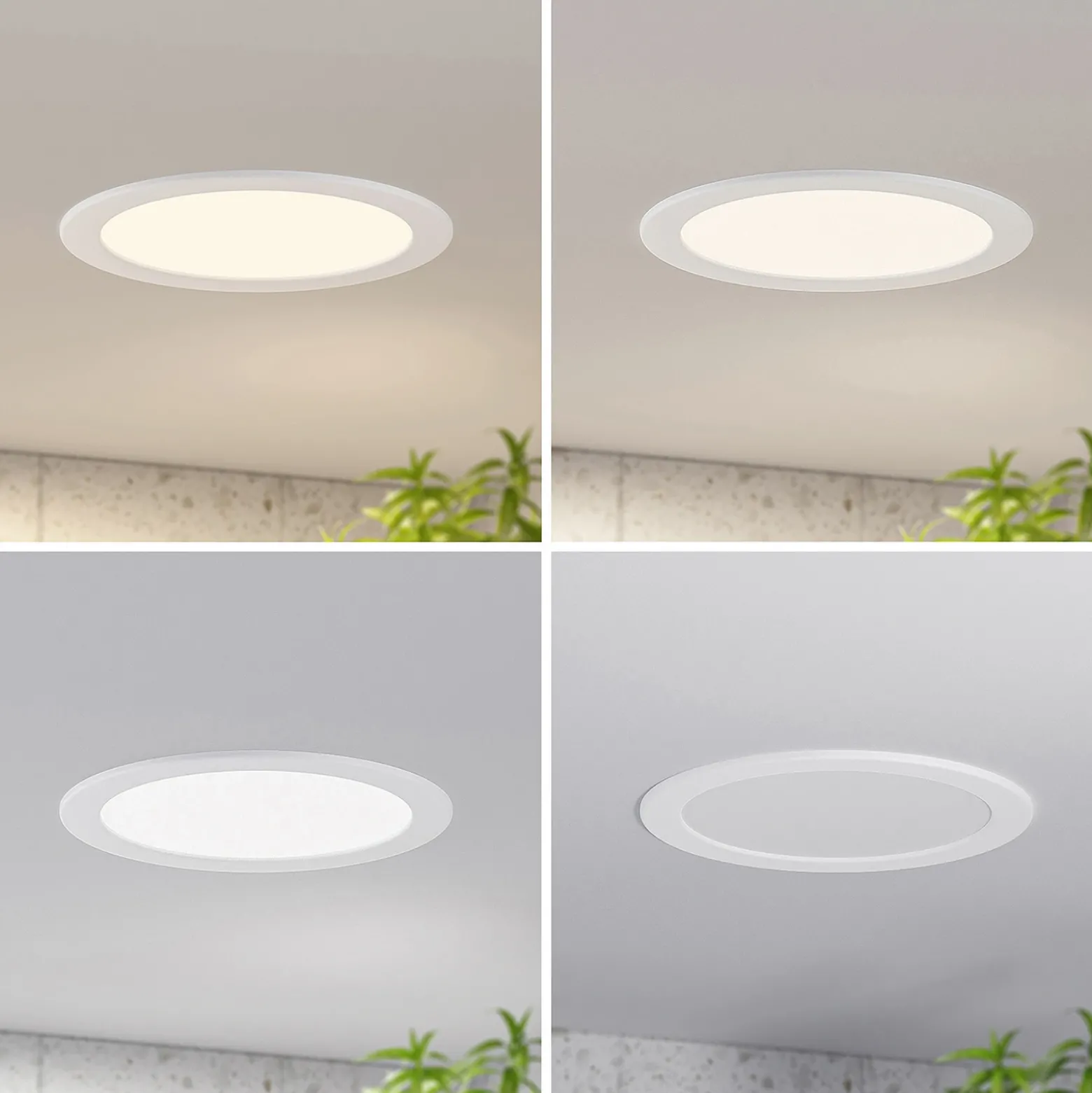 Prios lámpara empotrable LED Cadance, blanco, 24cm, juego de 10, CCT