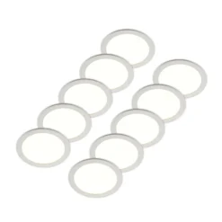 Prios lámpara empotrable LED Cadance, blanco, 24cm, juego de 10, CCT