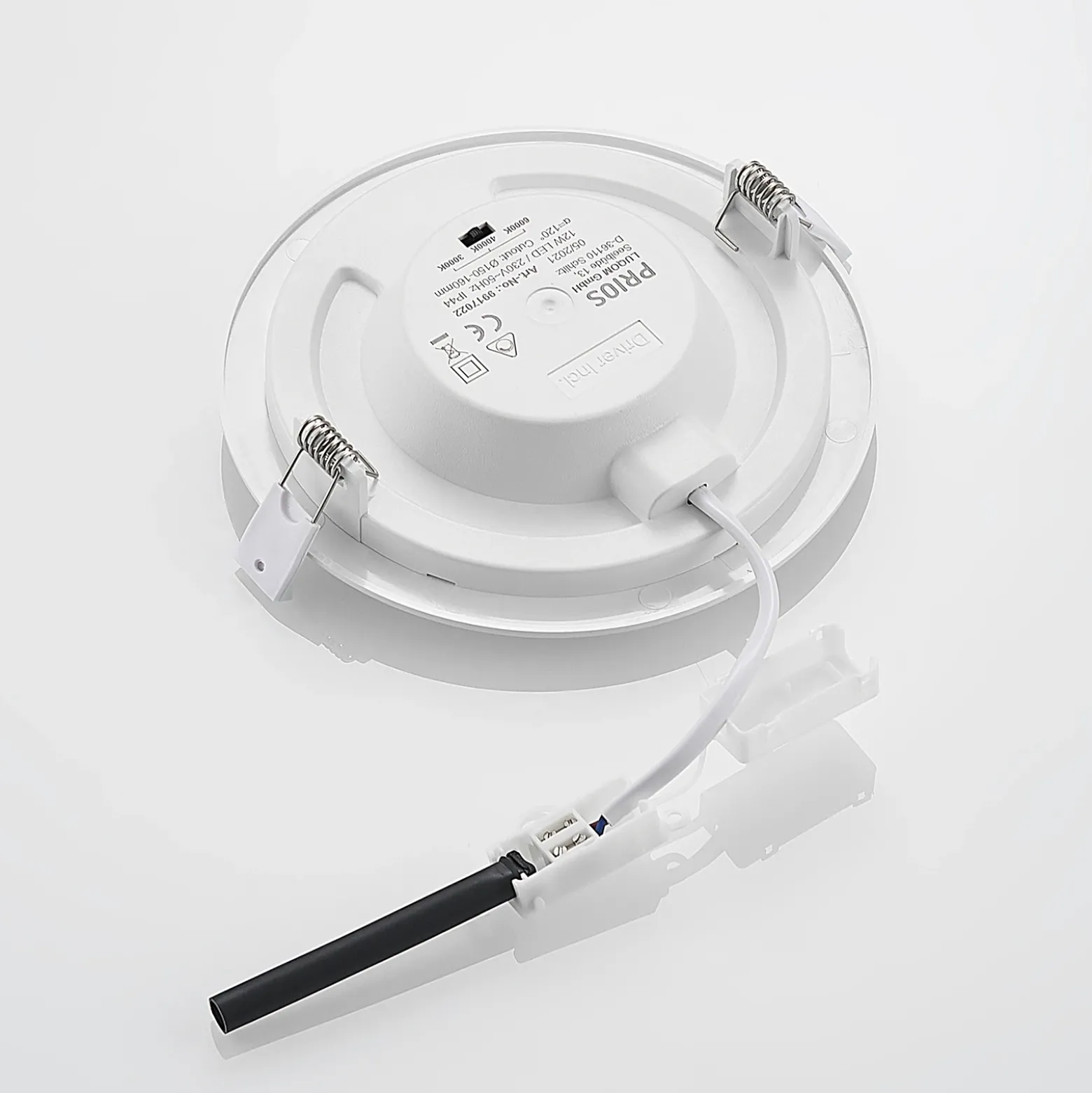 Prios lámpara empotrable LED Cadance, blanco, 17 cm, juego de 10, CCT