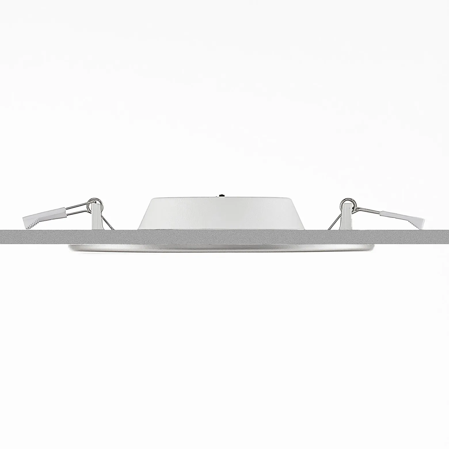 Prios lámpara empotrable LED Cadance, plata, 17 cm, CCT, IP44