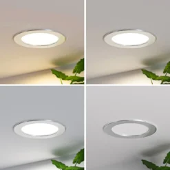 Prios lámpara empotrable LED Cadance, plata, 17 cm, CCT, IP44