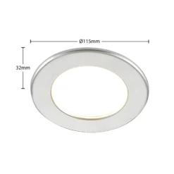 Prios lámpara empotrable LED Cadance, plata, 12 cm, CCT, IP44