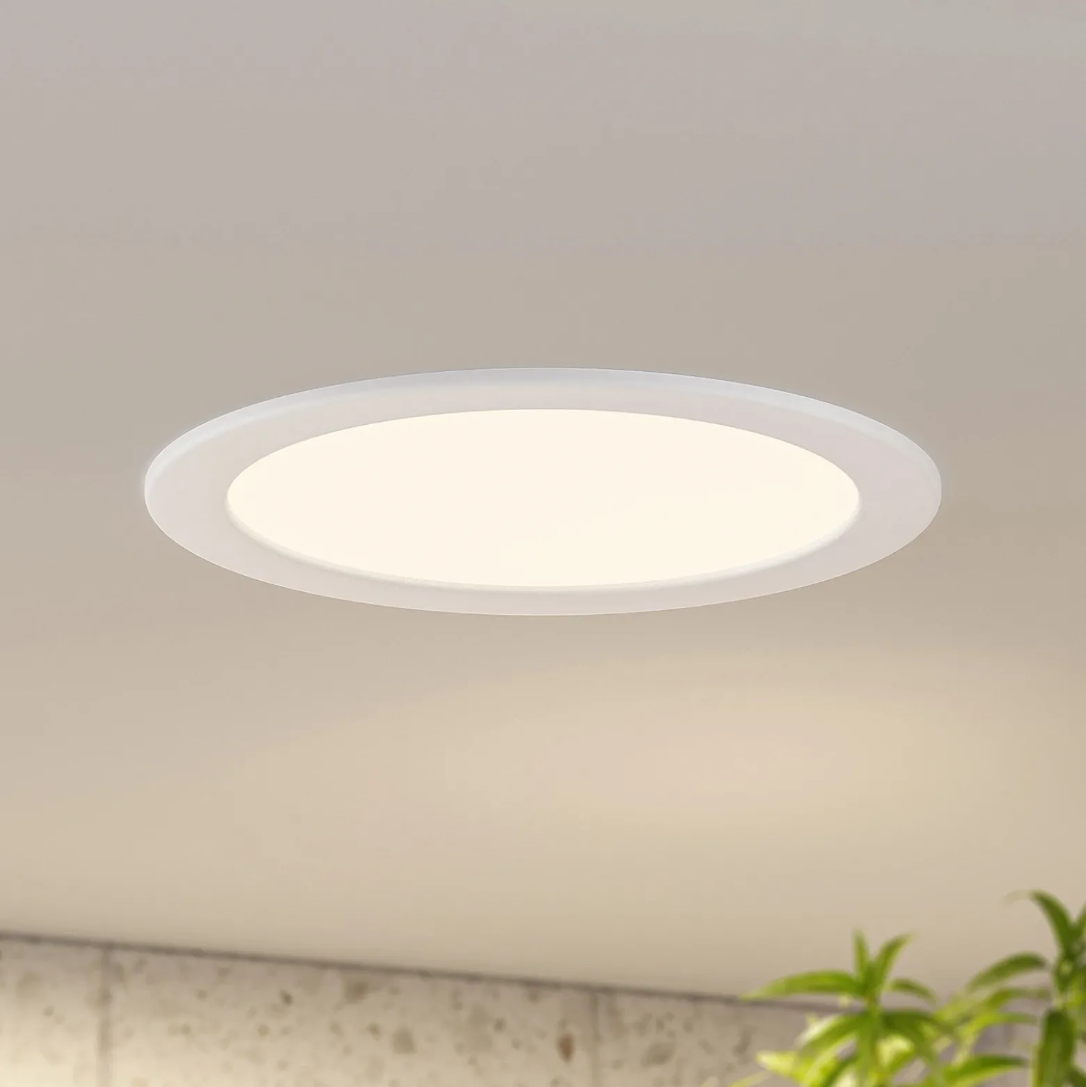 Prios lámpara empotrable LED Cadance, blanco, 24 cm, juego de 3, CCT