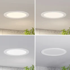 Prios lámpara empotrable LED Cadance, blanco, 24 cm, juego de 3, CCT
