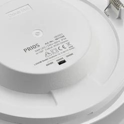 Prios lámpara empotrable LED Cadance, blanco, 24 cm, CCT, IP44