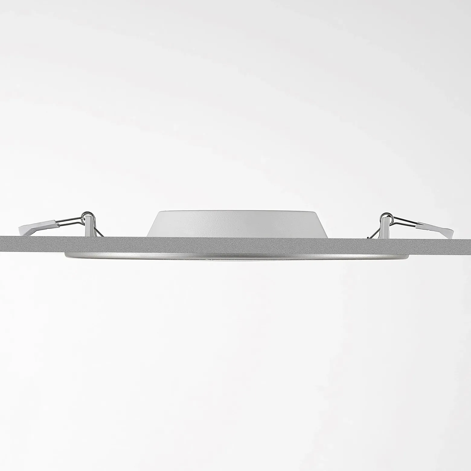 Prios lámpara empotrable LED Cadance, plata, 22 cm, CCT, IP44