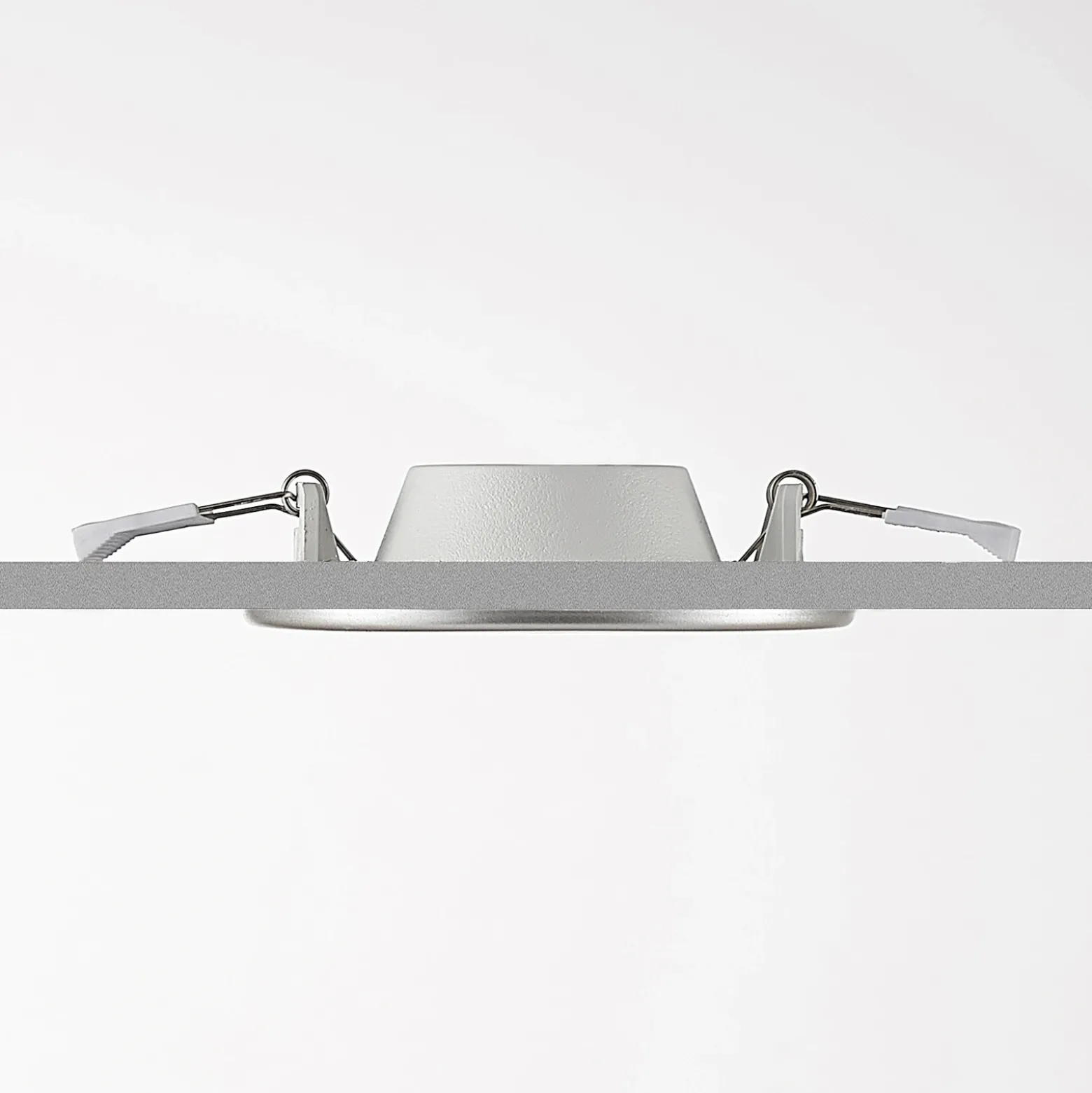 Prios lámpara empotrable LED Cadance, plata, 12 cm, juego de 10, CCT