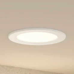 Prios Lámpara empotrable LED Cadance, blanca, 17 cm, CCT, IP44