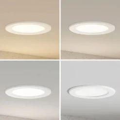 Prios Lámpara empotrable LED Cadance, blanca, 17 cm, CCT, IP44
