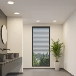 Prios lámpara empotrable LED Cadance, plata, 22 cm, CCT, IP44
