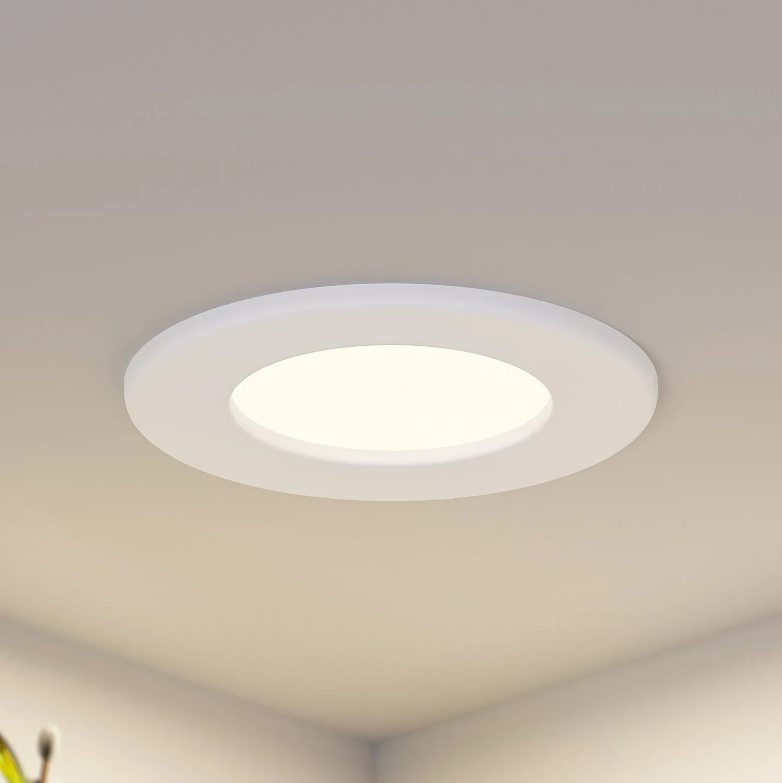 Prios lámpara empotrable LED Cadance, blanco, 12 cm, CCT, IP44