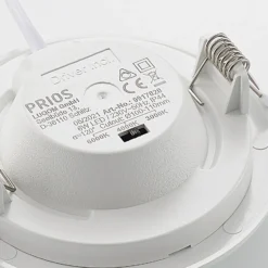 Prios lámpara empotrable LED Cadance, blanco, 12 cm, CCT, IP44