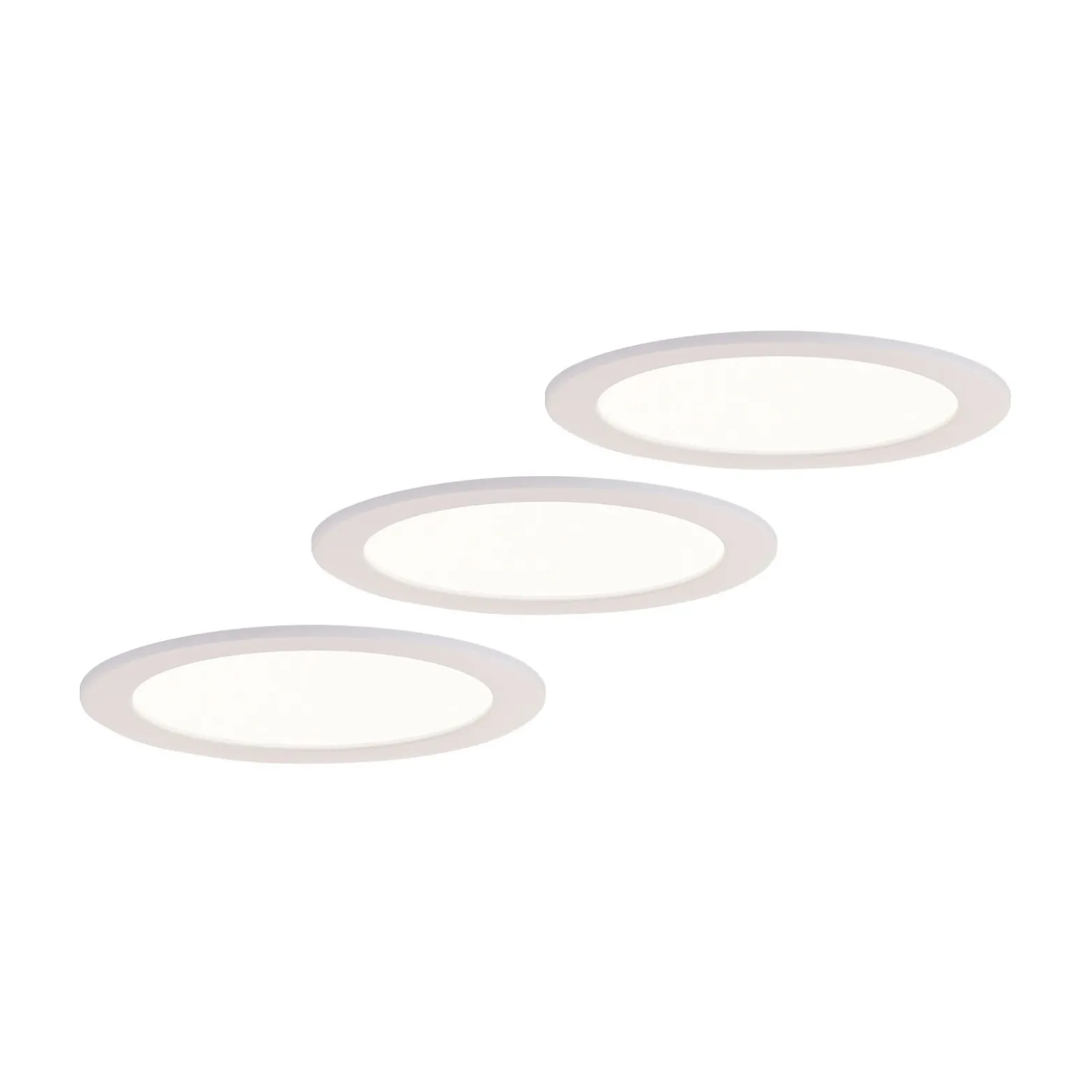 Prios lámpara empotrable LED Cadance, blanco, 22 cm, juego de 3, CCT