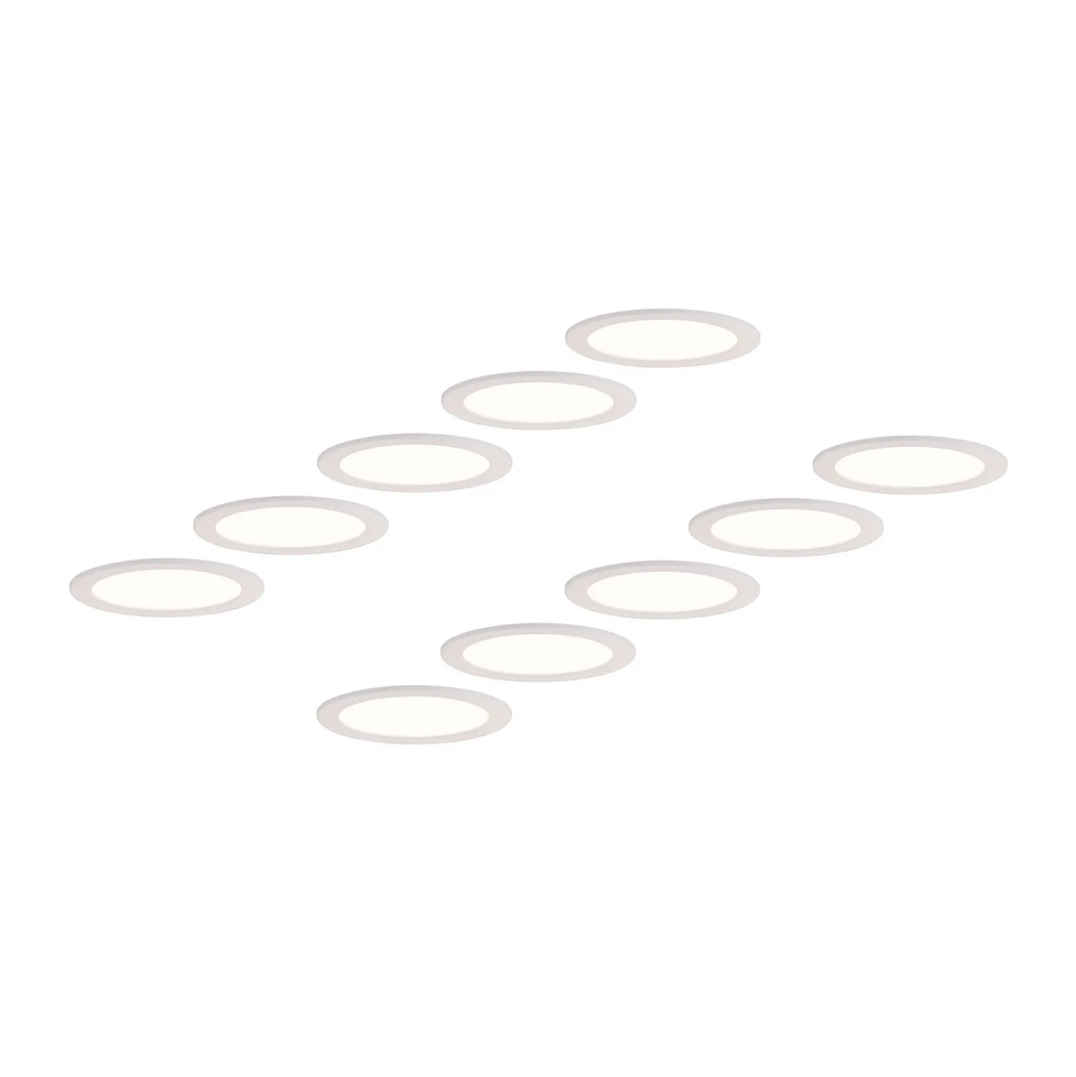 Prios lámpara empotrable LED Cadance, blanco, 22 cm, juego de 10, CCT