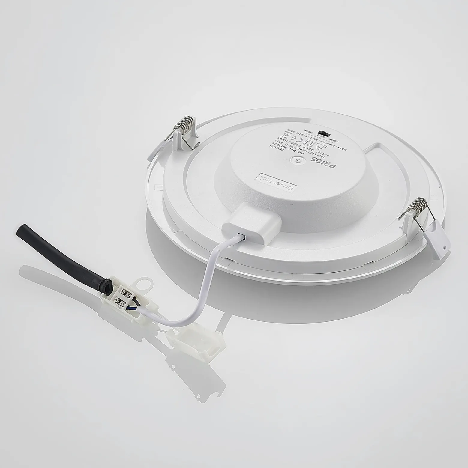 Prios lámpara empotrable LED Cadance, blanco, 22 cm, juego de 10, CCT
