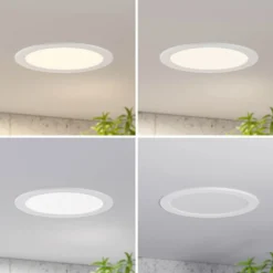 Prios lámpara empotrable LED Cadance, blanco, 24 cm, CCT, IP44