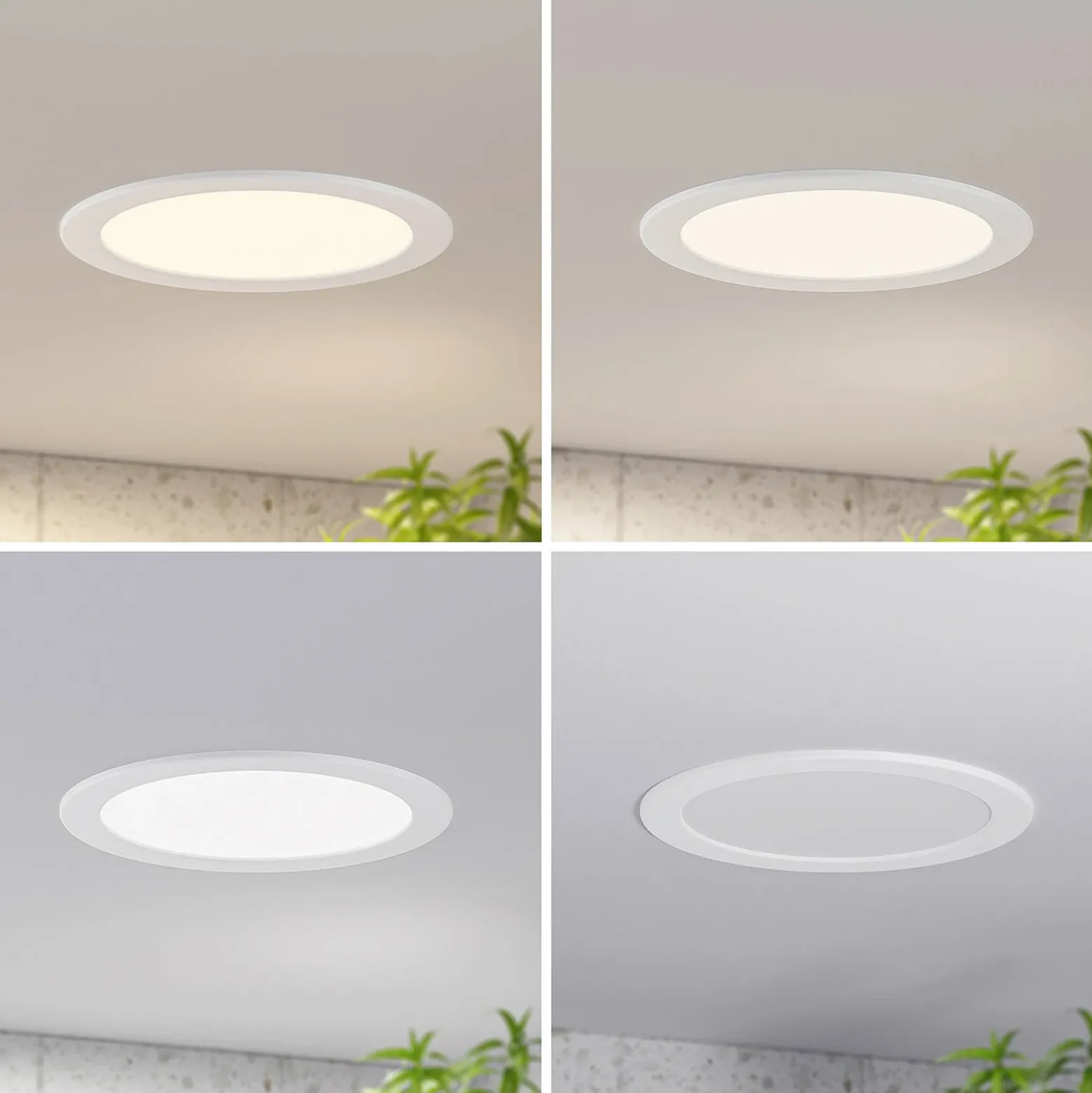 Prios lámpara empotrable LED Cadance, blanco, 24 cm, CCT, IP44