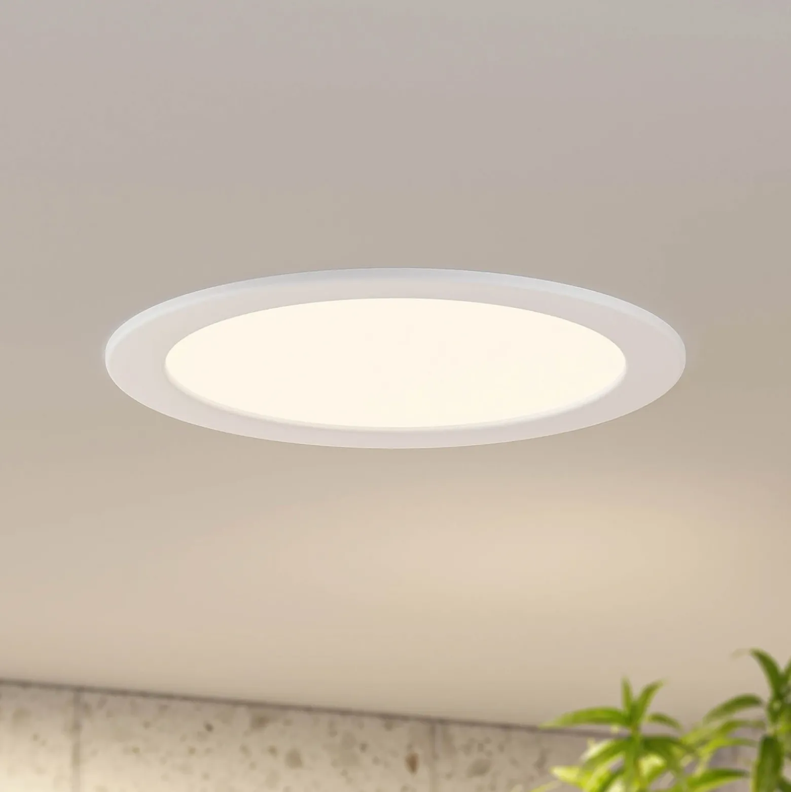 Prios lámpara empotrable LED Cadance, blanco, 24 cm, CCT, IP44