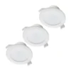 Prios lámpara empotrable LED Rida, juego de 3, blanco, 15 cm, CCT, IP44