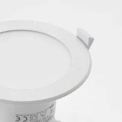 Prios lámpara empotrable LED Rida, juego de 3, blanco, 12 cm, CCT, IP44