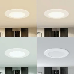Prios lámpara empotrable LED Rida, juego de 10, blanco, 12 cm, CCT, IP44