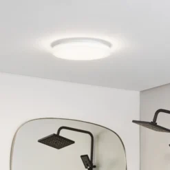 Prios lámpara LED de techo Artin, Ø 33 cm, blanco, CCT, IP65