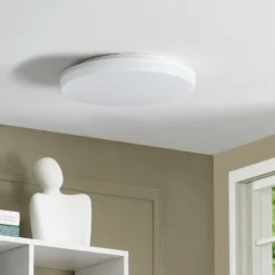 Prios lámpara LED de techo Artin, Ø 28 cm, blanco, CCT, IP65