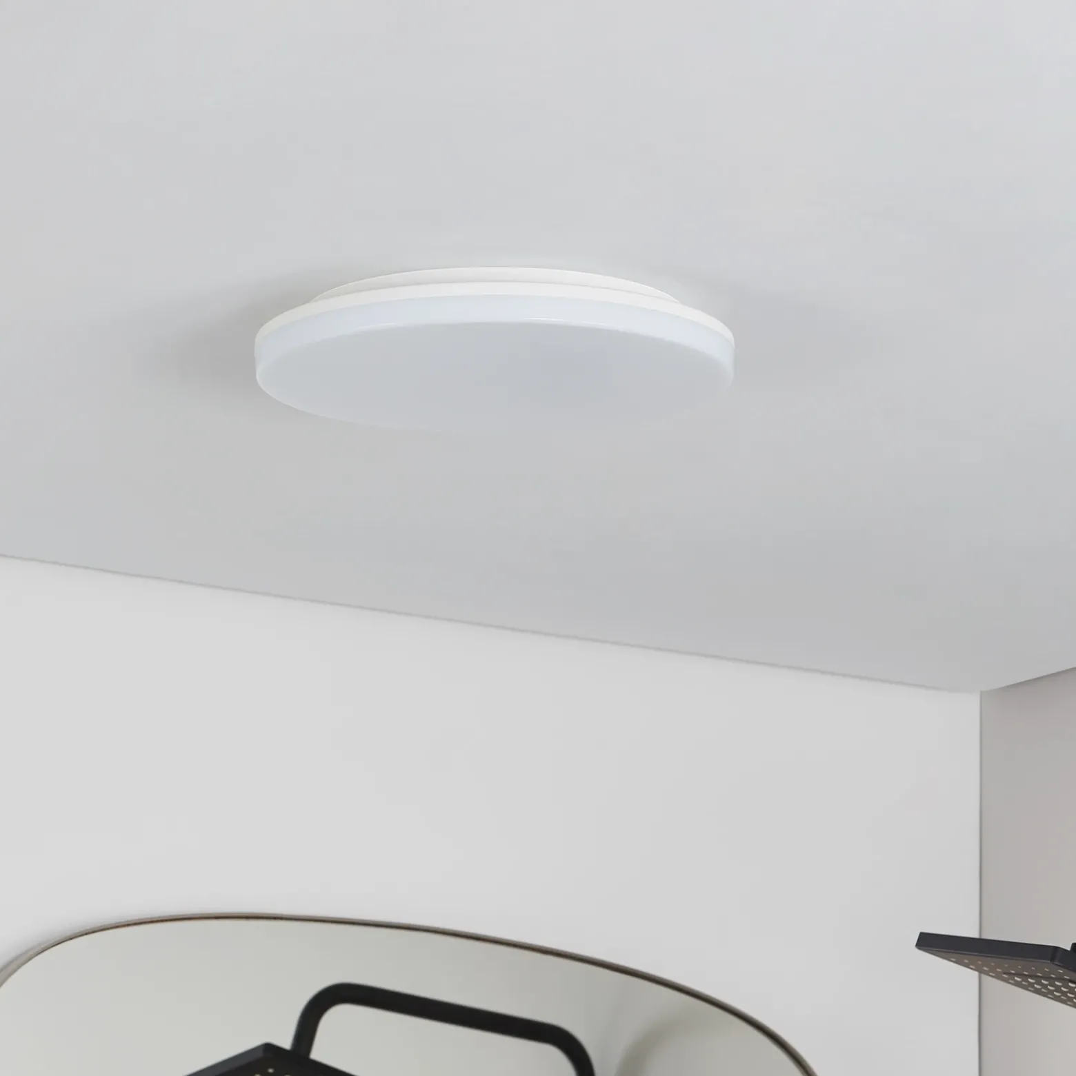 Prios lámpara LED de techo Artin, Ø 33 cm, blanco, CCT, IP65
