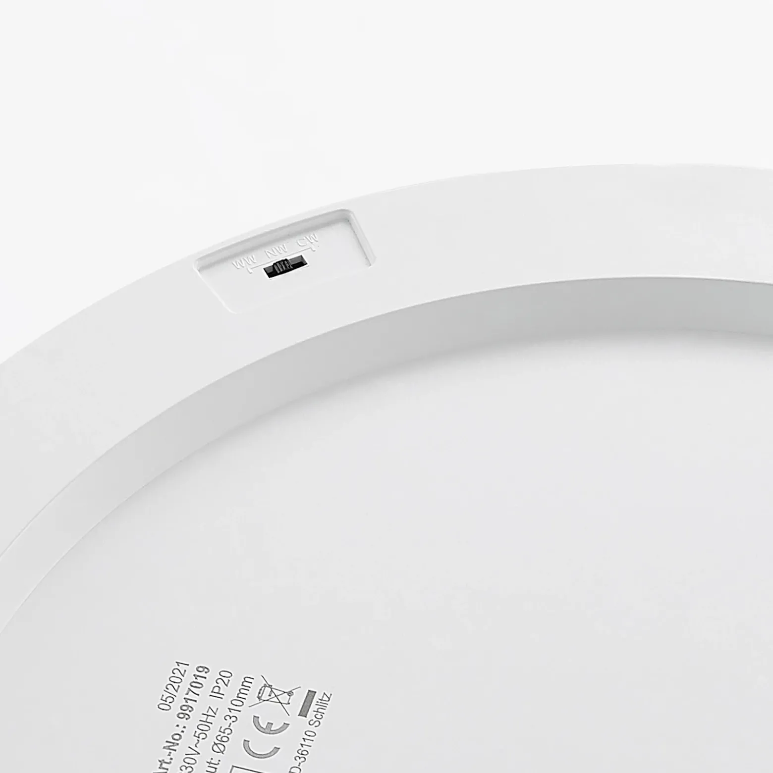 Prios lámpara LED de techo Aureka, detector de movimiento, Ø 33 cm, blanco