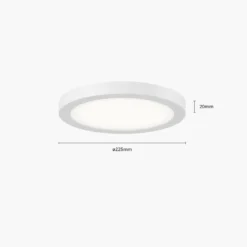 Prios lámpara LED de techo Aureka, detector de movimiento, Ø 23 cm, blanco
