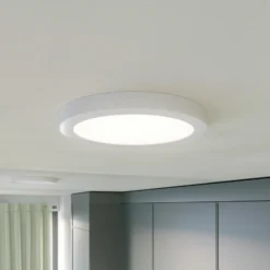 Prios lámpara LED de techo Aureka, detector de movimiento, Ø 23 cm, blanco