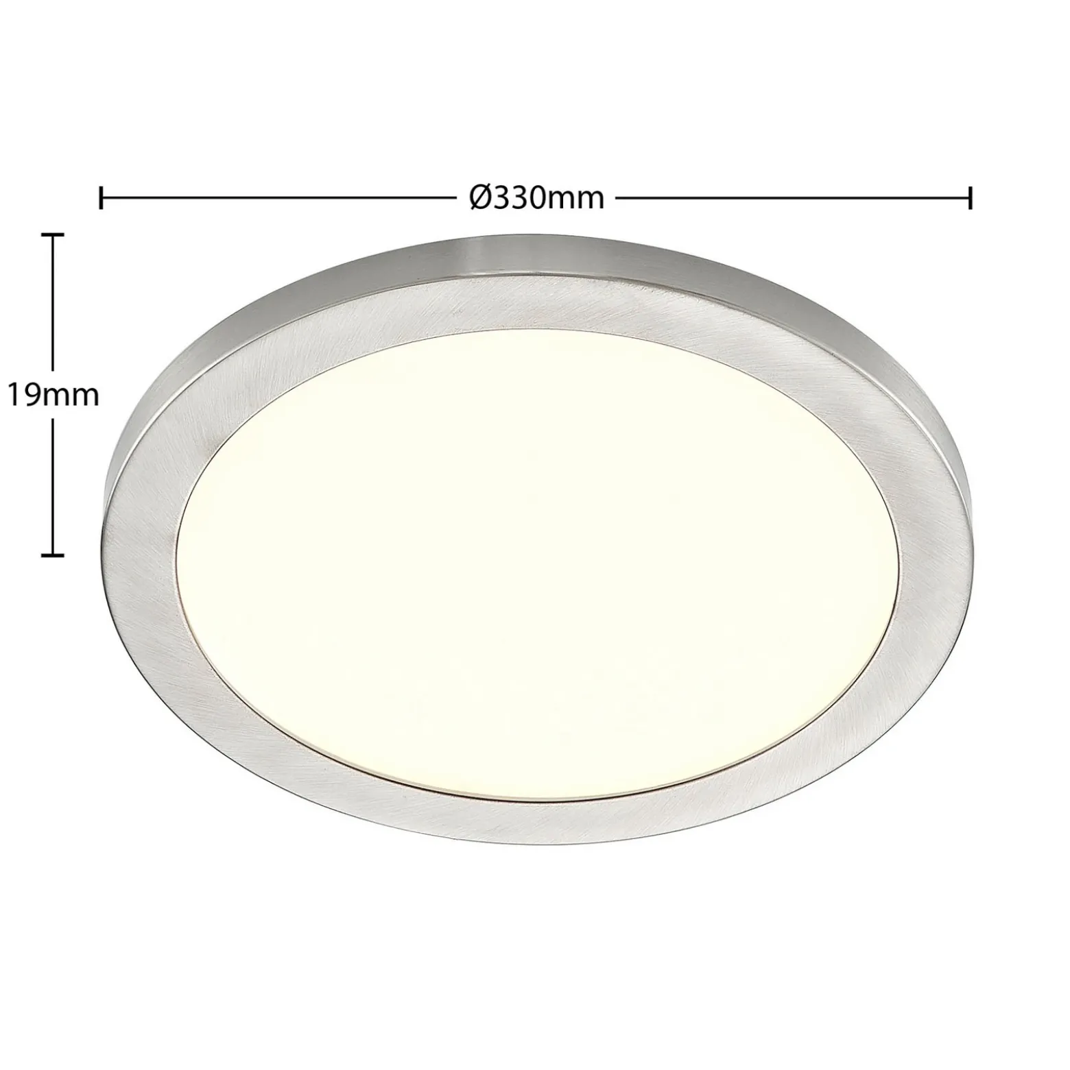 Prios lámpara LED de techo Aureka, Ø 33 cm, plata, metal