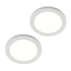 Prios lámpara LED de techo Aureka, set de 2, sensor, Ø 23 cm, blanco