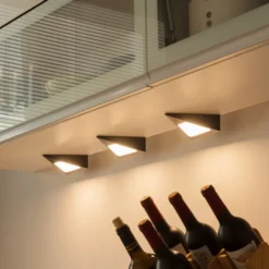 Prios Odia Lámpara LED bajo mueble, negra, 3 unidades