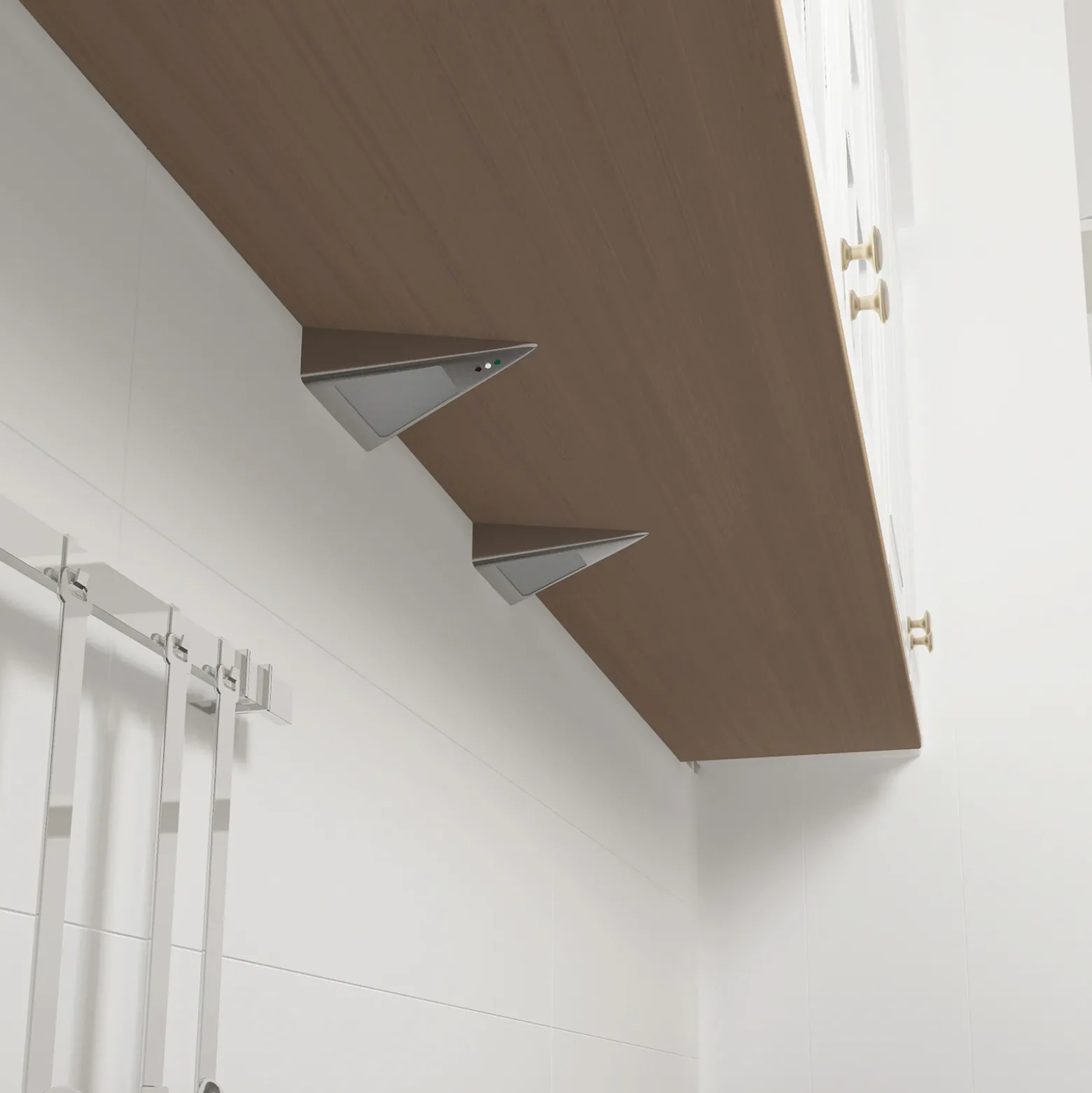 Prios Odia lámpara LED bajo mueble, acero inoxidable, 2 luces.