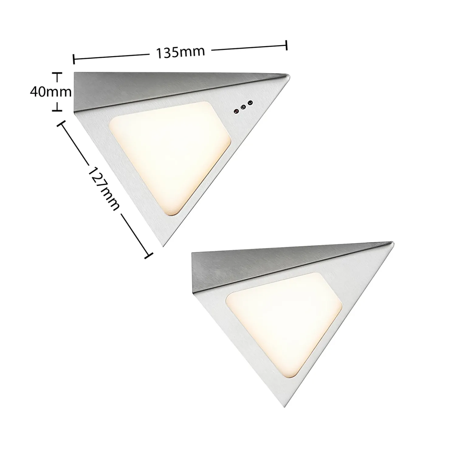 Prios Odia lámpara LED bajo mueble, acero inoxidable, 2 luces.