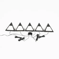 Prios Odia Lámpara LED bajo mueble, negro, set de 5