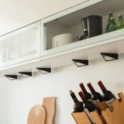 Prios Odia Lámpara LED bajo mueble, negro, set de 5